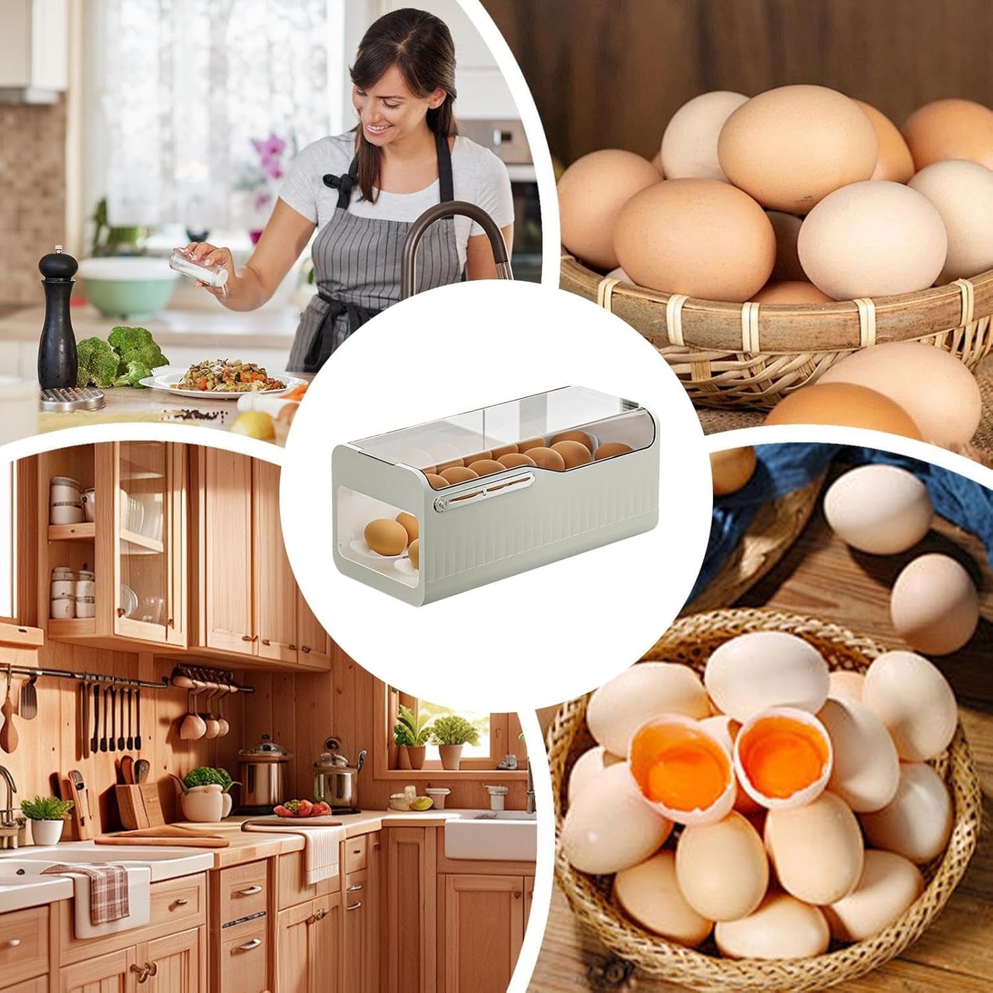 🔥✨Limited-time 50% Offer 🥚Recipiente para almacenar huevos de doble capa