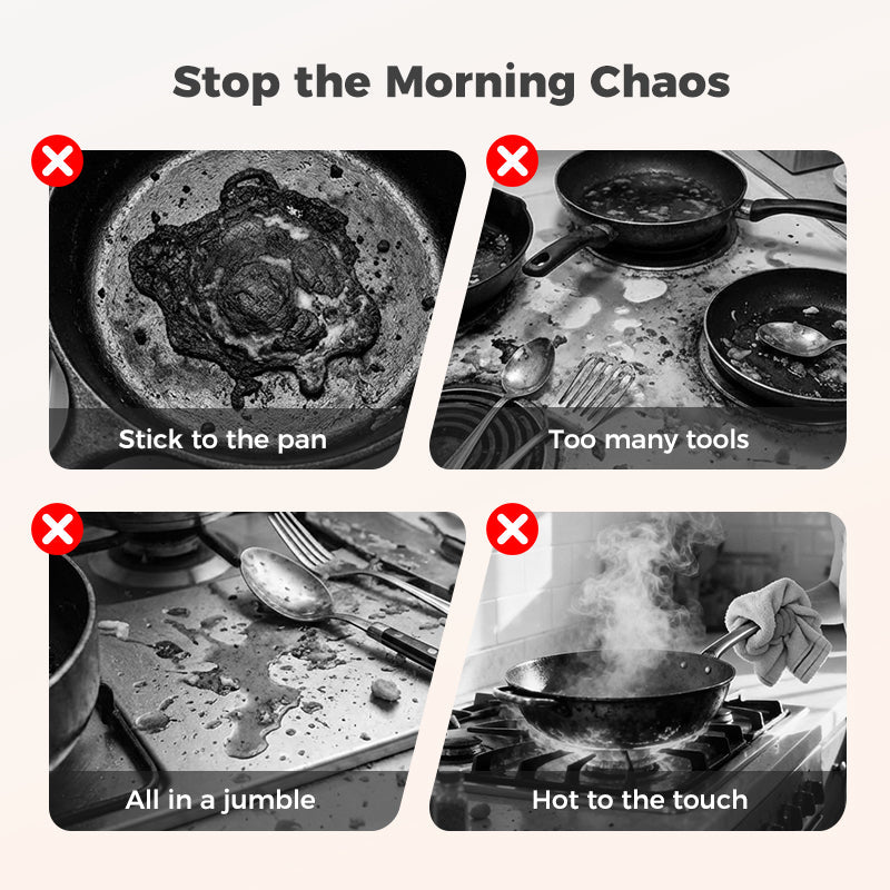 🍳4-Cup Divided Non-Stick Frying Pan ✨Perfect For Quickly Making Delicious And Healthy Breakfasts