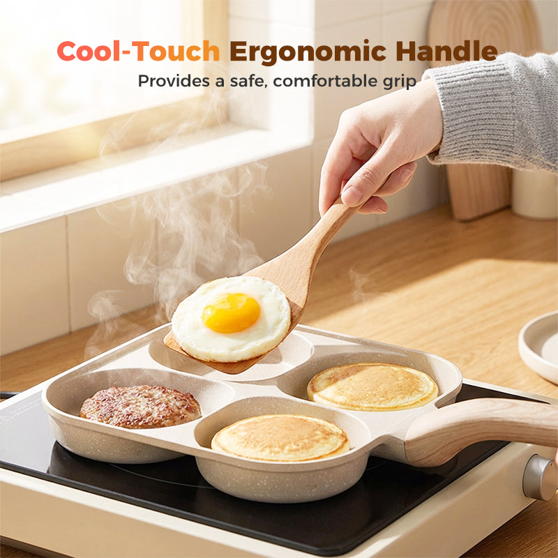 🍳4-Cup Divided Non-Stick Frying Pan ✨Perfect For Quickly Making Delicious And Healthy Breakfasts