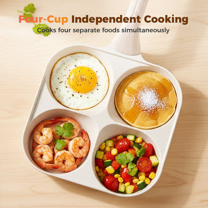 🍳4-Cup Divided Non-Stick Frying Pan ✨Perfect For Quickly Making Delicious And Healthy Breakfasts