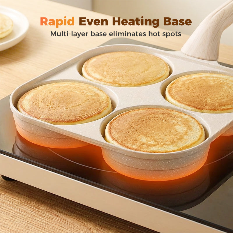 🍳4-Cup Divided Non-Stick Frying Pan ✨Perfect For Quickly Making Delicious And Healthy Breakfasts