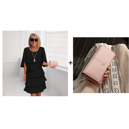 🌸Spring Sale 50% OFF🎁👗Women's Elegant Layered Ruffle Sleeve Dress – Effortless Style for Every Occasion💃
