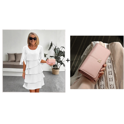 🌸Spring Sale 50% OFF🎁👗Women's Elegant Layered Ruffle Sleeve Dress – Effortless Style for Every Occasion💃
