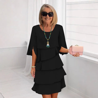 🌸Spring Sale 50% OFF🎁👗Women's Elegant Layered Ruffle Sleeve Dress – Effortless Style for Every Occasion💃