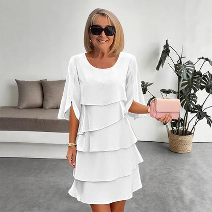 🌸Spring Sale 50% OFF🎁👗Women's Elegant Layered Ruffle Sleeve Dress – Effortless Style for Every Occasion💃