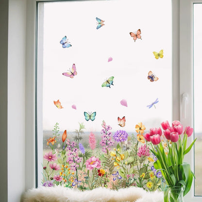 ✨LAST DAY SALE 50% OFF!💐Colorful Floral Bouquet Window Sticker🖼️