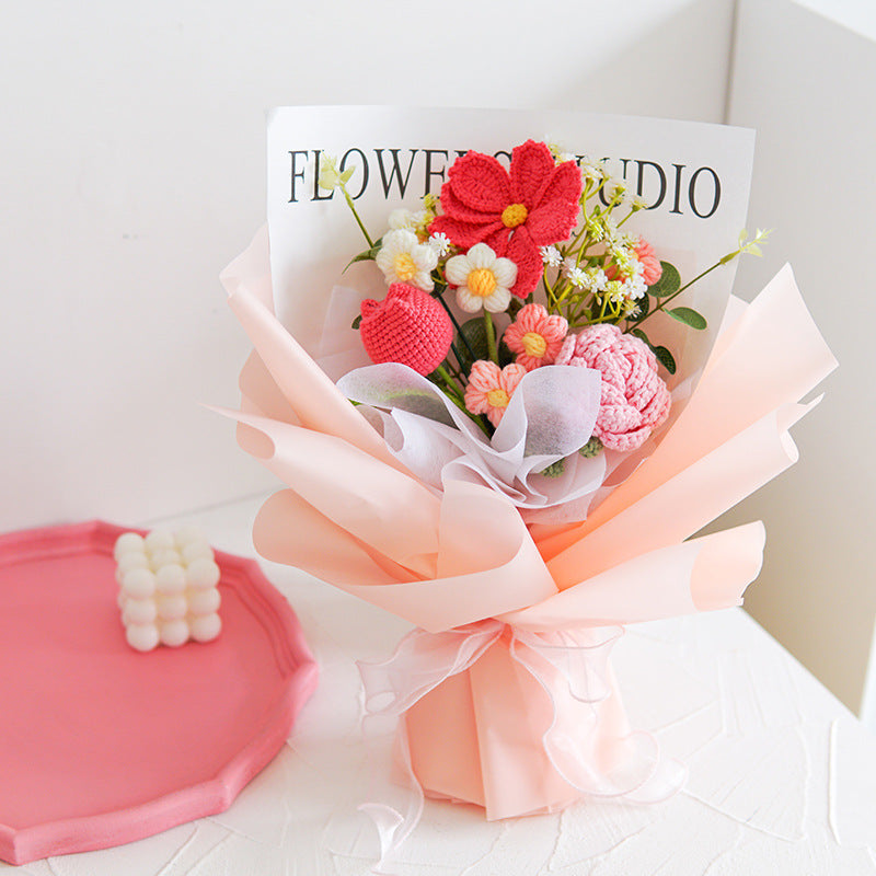 🌷 50% OFF NOW! 💕 Handmade Delicate Crochet Flower Bouquet – Mother's Day Special – Lifelike Design, Durable & Perfect Gift for Mom 🎁