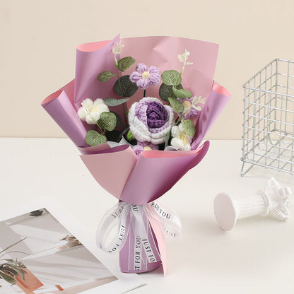 🌷 50% OFF NOW! 💕 Handmade Delicate Crochet Flower Bouquet – Mother's Day Special – Lifelike Design, Durable & Perfect Gift for Mom 🎁