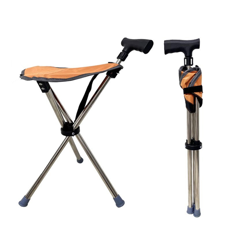 🦯2-in-1 Foldable Cane With Chair🌟 Freedom To Walk, Rest, And Explore With Ease!