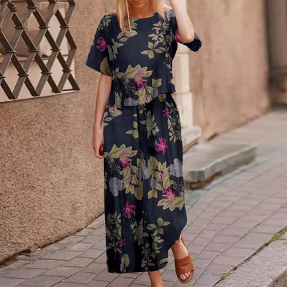 🔥✨50% Off On The Last Day ⏳⏰Women's Loose Print Top ＆ Pants 2-Piece Set
