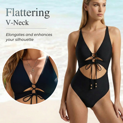 Lace-Up Front Monokini Beachwear with Cutouts 👙✨Show Off Your Charm