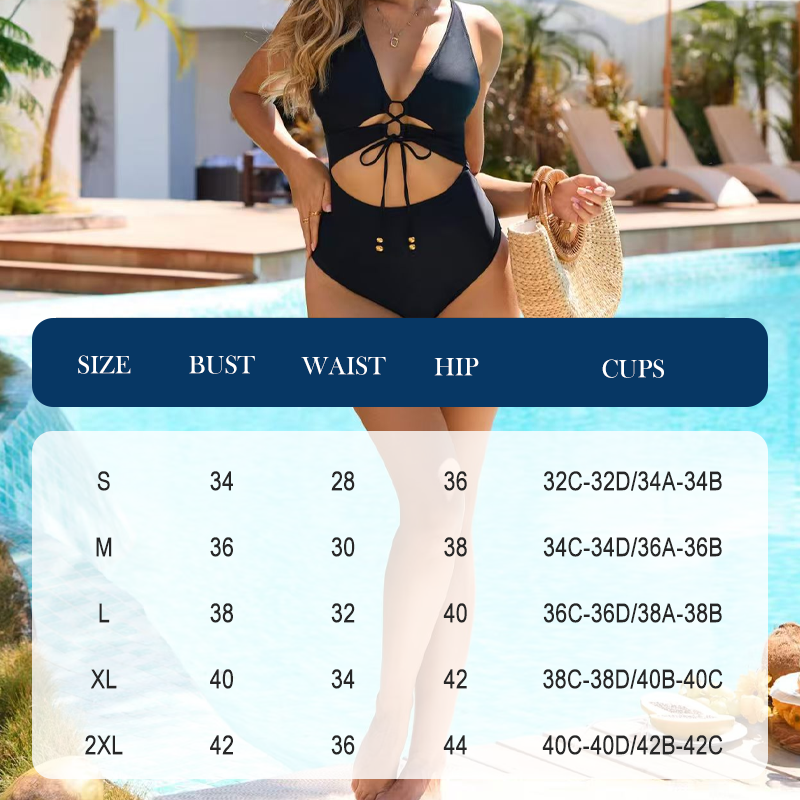 Lace-Up Front Monokini Beachwear with Cutouts 👙✨Show Off Your Charm