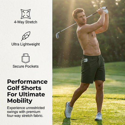👖Men's Performance Golf Shorts with 4-Way Stretch🏌️‍♂️Stay Comfortable and Stylish  ⛳