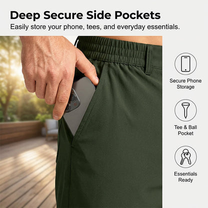 👖Men's Performance Golf Shorts with 4-Way Stretch🏌️‍♂️Stay Comfortable and Stylish  ⛳
