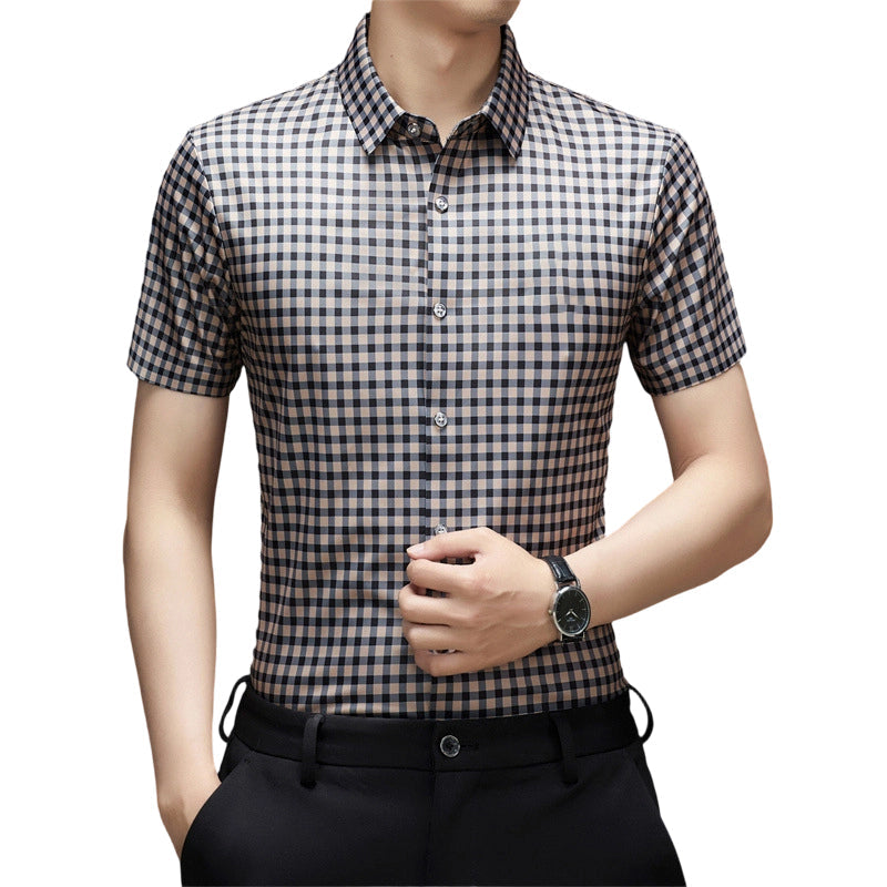 💼Men's Stretch Plaid Short-Sleeve Shirt 👔 Look Sharp, Feel Comfortable