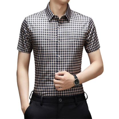 💼Men's Stretch Plaid Short-Sleeve Shirt 👔 Look Sharp, Feel Comfortable