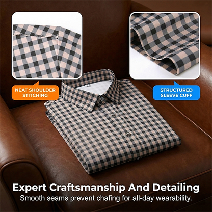 💼Men's Stretch Plaid Short-Sleeve Shirt 👔 Look Sharp, Feel Comfortable