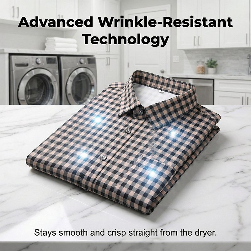 💼Men's Stretch Plaid Short-Sleeve Shirt 👔 Look Sharp, Feel Comfortable