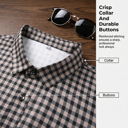💼Men's Stretch Plaid Short-Sleeve Shirt 👔 Look Sharp, Feel Comfortable
