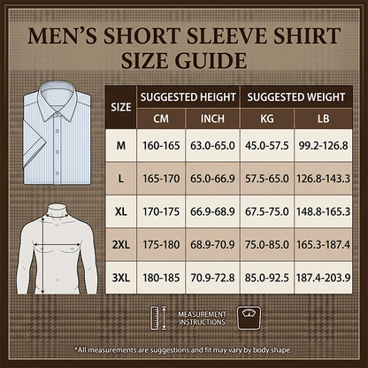 💼Men's Stretch Plaid Short-Sleeve Shirt 👔 Look Sharp, Feel Comfortable