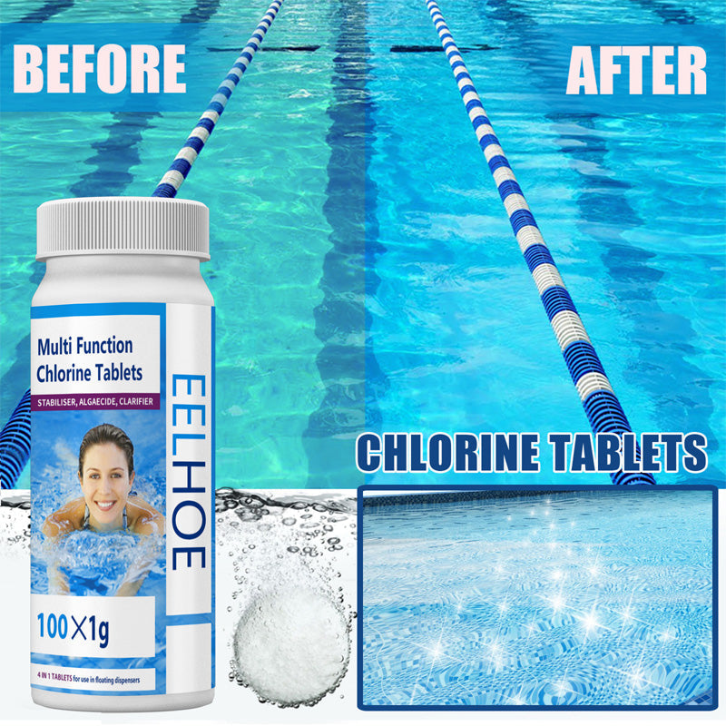 🏊‍♂️ Crystal Clear Pool All Year – Pool Cleaning Chlorine Tablets - Algae Control & Water Clarify💧