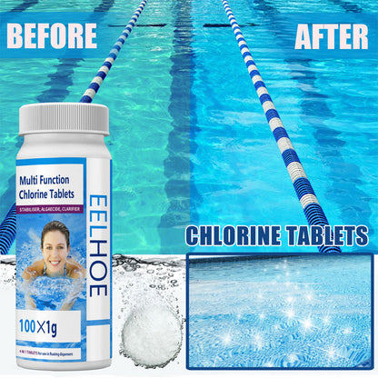 🏊‍♂️ Crystal Clear Pool All Year – Pool Cleaning Chlorine Tablets - Algae Control & Water Clarify💧