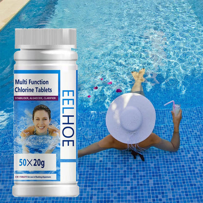 🏊‍♂️ Crystal Clear Pool All Year – Pool Cleaning Chlorine Tablets - Algae Control & Water Clarify💧