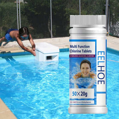 🏊‍♂️ Crystal Clear Pool All Year – Pool Cleaning Chlorine Tablets - Algae Control & Water Clarify💧
