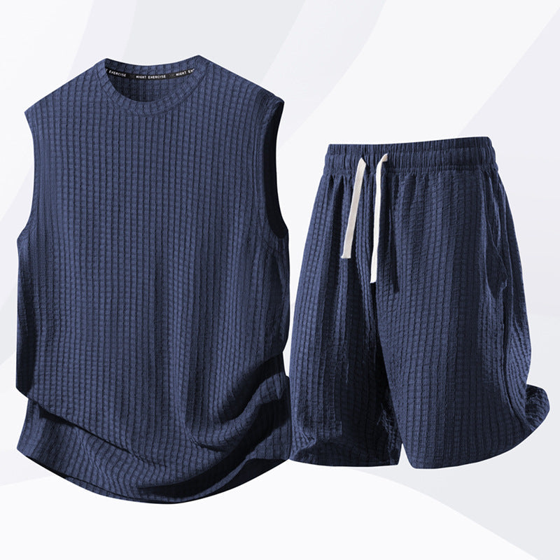💪 Stay Cool & Comfortable With Men's Casual Sportswear Tank Top & Shorts Set🌞