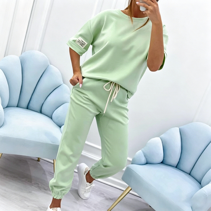 🔥 Limited-Time Sale – Up to 50% OFF💥Women's Casual Short Sleeve Top & Pants Set