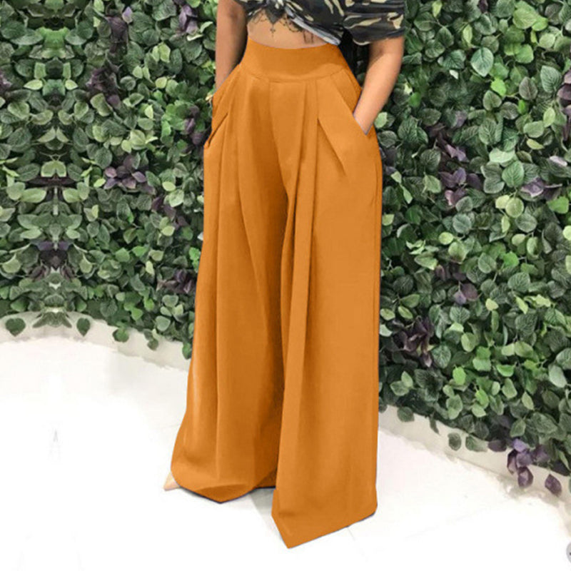 👖 50% OFF NOW!🌿 Women's Elegant High-Waist Pants – Wide Leg & Side Pockets – Soft Breathable Blend Trousers in 15 Colors 🌿