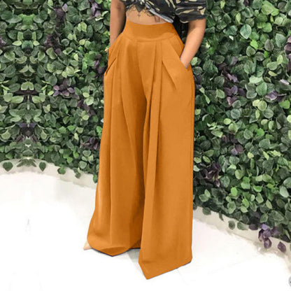 👖 50% OFF NOW!🌿 Women's Elegant High-Waist Pants – Wide Leg & Side Pockets – Soft Breathable Blend Trousers in 15 Colors 🌿