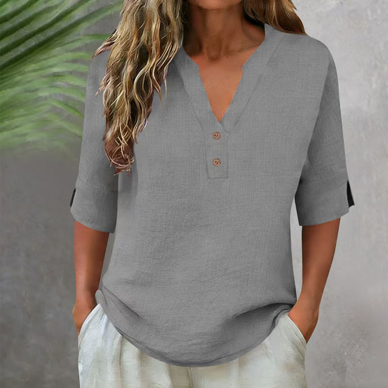 💥✨Limited-time 50% Off Special Offer 💫Women's Casual V-Neck Button Top