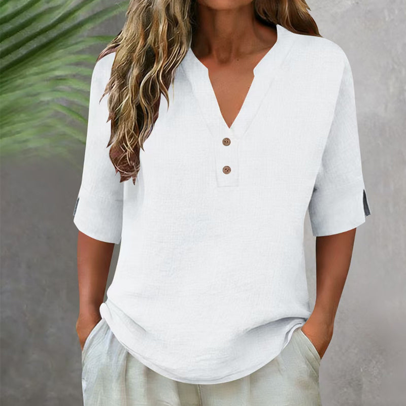 💥✨Limited-time 50% Off Special Offer 💫Women's Casual V-Neck Button Top