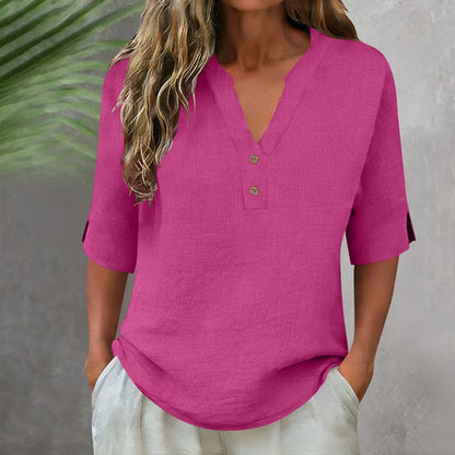 💥✨Limited-time 50% Off Special Offer 💫Women's Casual V-Neck Button Top