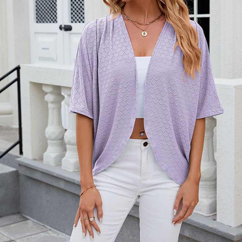 💫Open-Front Half-Sleeve Cardigan 🎨✨ Effortless Style, Every Day!