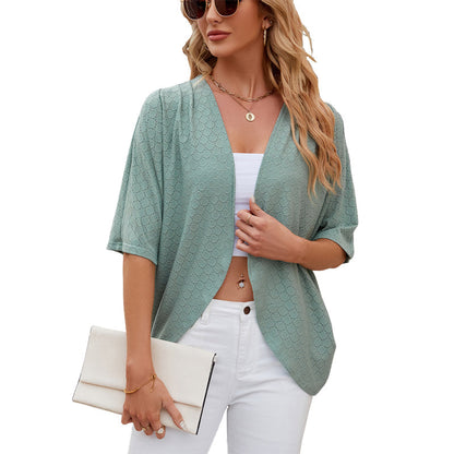 💫Open-Front Half-Sleeve Cardigan 🎨✨ Effortless Style, Every Day!