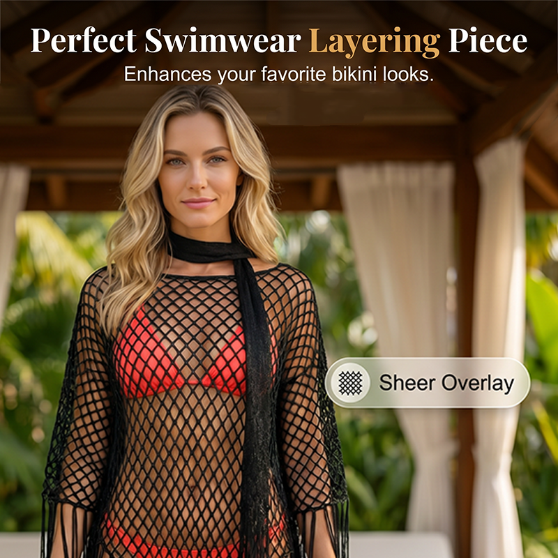 🏆 Last Day Special Price 💲12.8! 💐Summer Metallic Crochet Cover-Up – Lightweight, Flowy & Effortlessly Stylish summer outfit