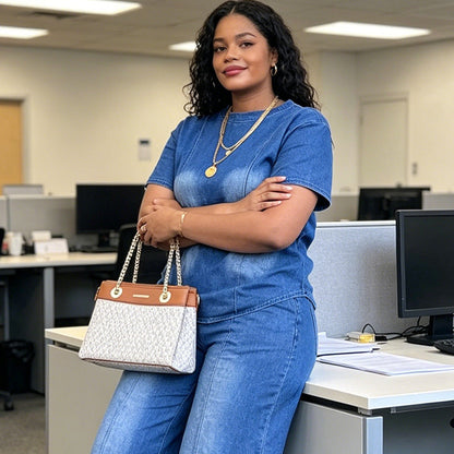 💙Women's Casual Denim Top & Pants 2-Piece Set – Effortless Everyday Summer Style☀️