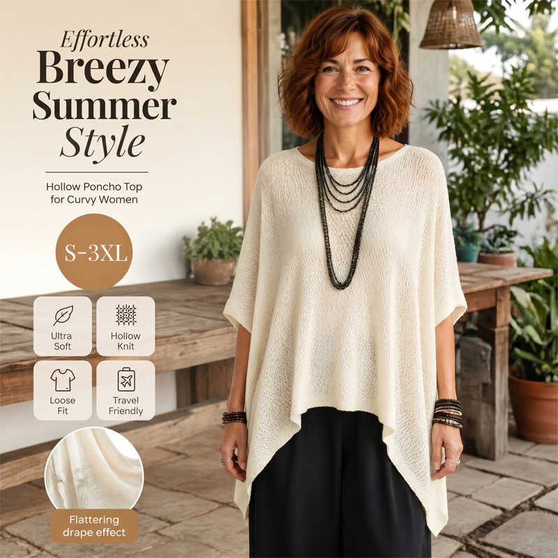 ⌛Limited-Time Offer-✨Women’s Hollow-Out Batwing Sleeve Knit Top