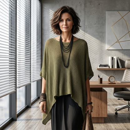 ⌛Limited-Time Offer-✨Women’s Hollow-Out Batwing Sleeve Knit Top