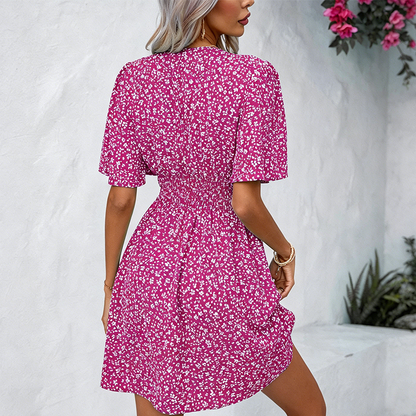 🌸☀️Women's Summer V-Neck Floral Dress – Flattering & Effortless Chic✨