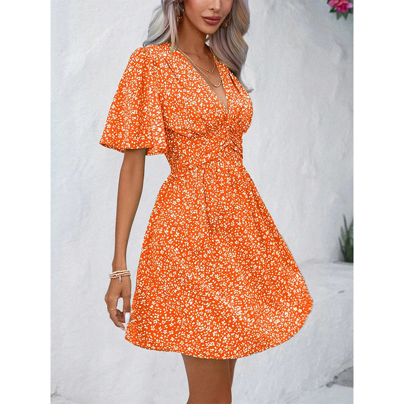 🌸☀️Women's Summer V-Neck Floral Dress – Flattering & Effortless Chic✨