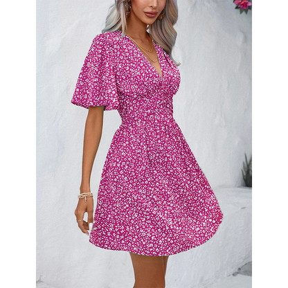 🌸☀️Women's Summer V-Neck Floral Dress – Flattering & Effortless Chic✨