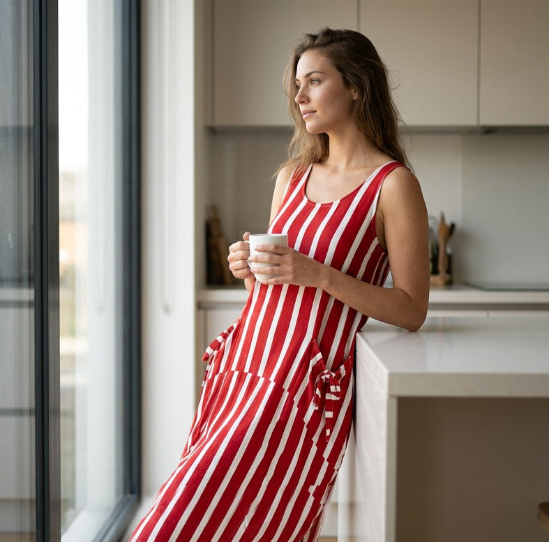 👗Women's Striped Sleeveless Maxi Dress– Effortless Summer Chic✨