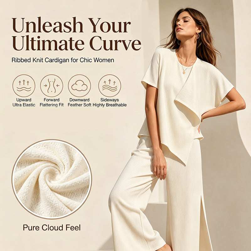 👗Women's Asymmetric Top & Slit Wide-Leg Pants Set– Elegant Statement Co-ord ✨