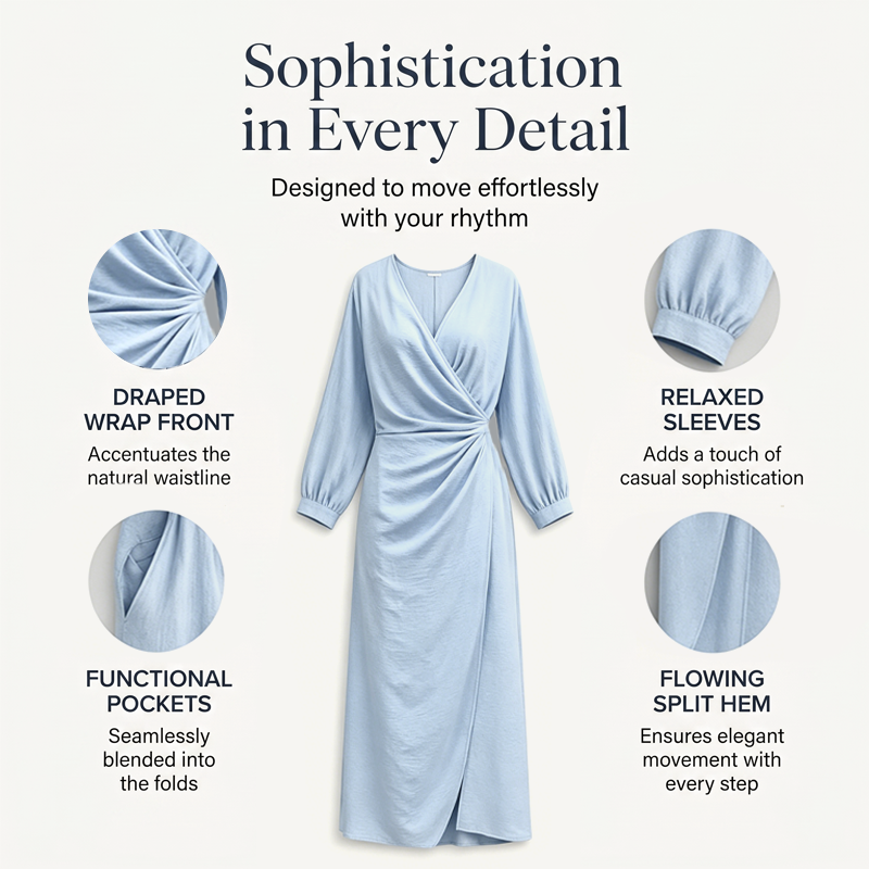 ⌛Limited-time 52% Offer-Women's Elegant V-Neck Wrap Maxi Dress👗✨