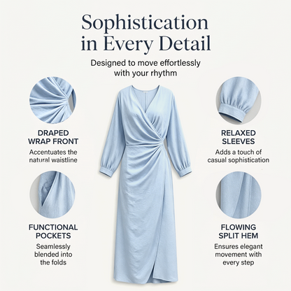 ⌛Limited-time 52% Offer-Women's Elegant V-Neck Wrap Maxi Dress👗✨