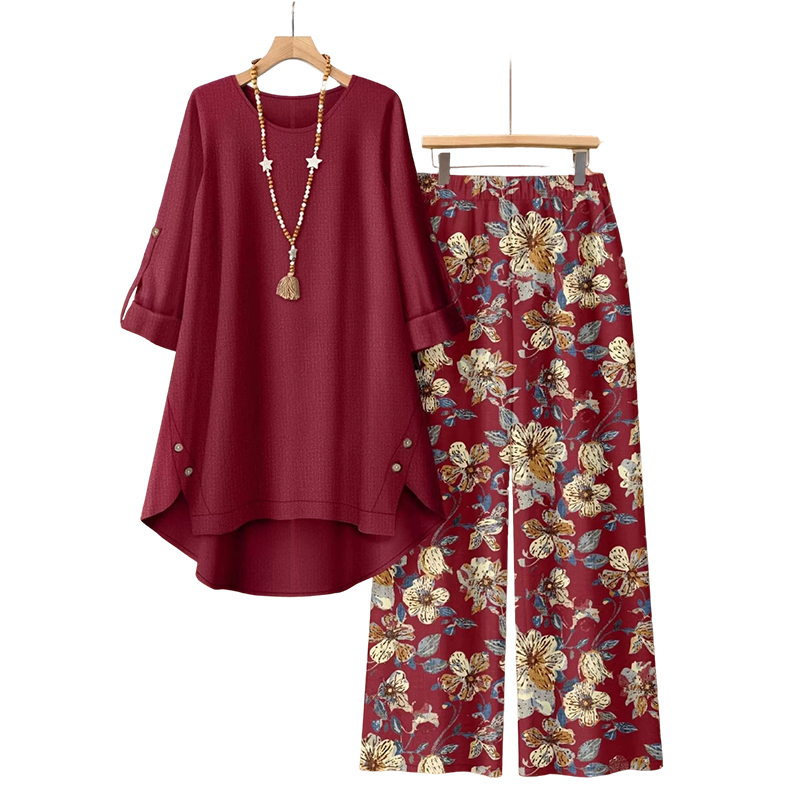 👚 50% OFF NOW! 🌿Women's Cotton Linen Half Sleeve Top ＆ Pants Set – Breathable & lightweight – Perfect for summer, office or casual days – relaxed fit with natural texture 🌸✨