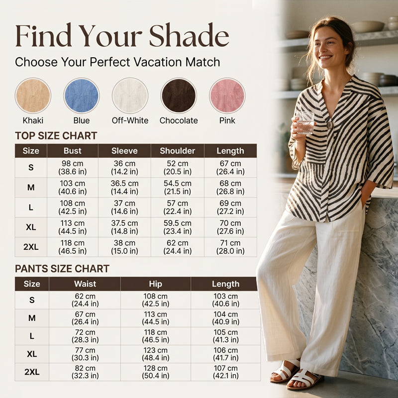 👕Women's Summer Striped 2-Piece Set - Throw On - Look Stylish Instantly☀️